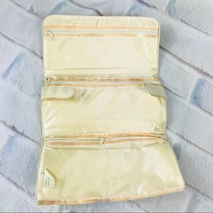 Satin shadow striped jewelry roll travel bag